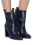 Figure View - Click To Enlarge - PARIS TEXAS - Snake embossed leather ankle boots