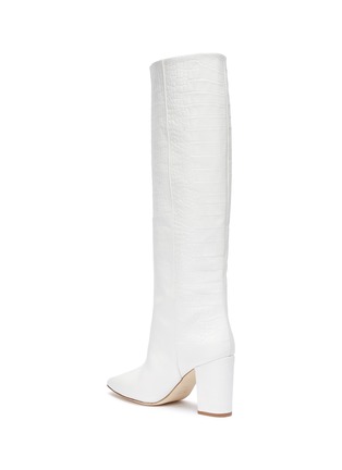  - PARIS TEXAS - Croc embossed leather knee high boots