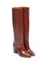 Detail View - Click To Enlarge - PARIS TEXAS - Croc embossed leather knee high boots