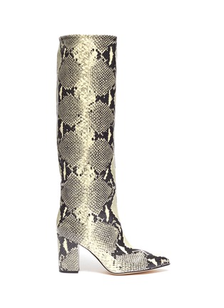 Main View - Click To Enlarge - PARIS TEXAS - Snake embossed leather knee high boots