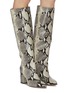 Figure View - Click To Enlarge - PARIS TEXAS - Snake embossed leather knee high boots