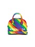 Main View - Click To Enlarge - BALENCIAGA - 'Ville XXS AJ' logo print rainbow stripe leather top handle bag