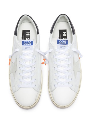 Detail View - Click To Enlarge - GOLDEN GOOSE - 'Hi Star' colourblock collar leather flatform sneakers