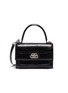Main View - Click To Enlarge - BALENCIAGA - 'Sharp XS' logo embossed patent leather shoulder bag