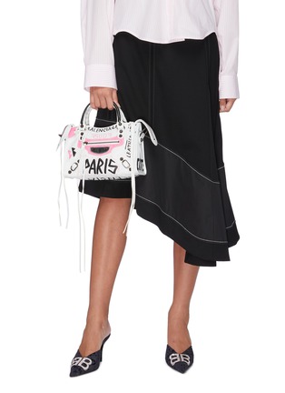 Front View - Click To Enlarge - BALENCIAGA - 'Classic City Graffiti' print mini leather shoulder bag