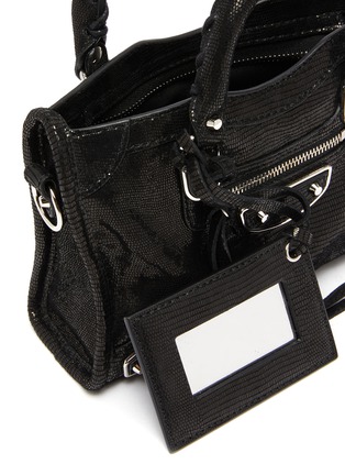 Detail View - Click To Enlarge - BALENCIAGA - 'Classic City' nano lizard embossed leather shoulder bag