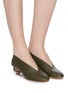 Figure View - Click To Enlarge - GRAY MATTERS - Egg heel choked-up leather pumps