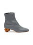 Main View - Click To Enlarge - GRAY MATTERS - Egg heel leather ankle boots