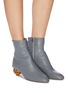 Figure View - Click To Enlarge - GRAY MATTERS - Egg heel leather ankle boots