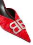 Detail View - Click To Enlarge - BALENCIAGA - 'Knife' strass logo crushed velvet mules