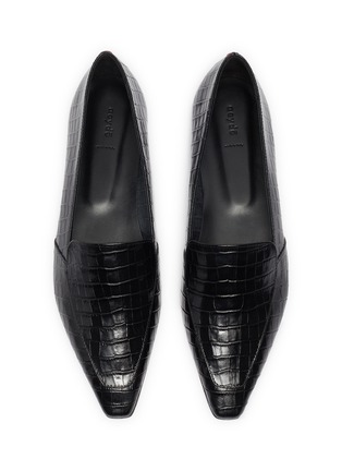 Detail View - Click To Enlarge - AEYDE - 'Aurora' croc embossed leather loafers