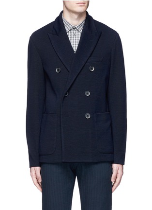 Main View - Click To Enlarge - BARENA - 'Mosto Rino' double breasted jersey soft blazer