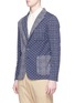 Front View - Click To Enlarge - BARENA - 'Torceo Tiole' dot houndstooth patchwork knit soft blazer