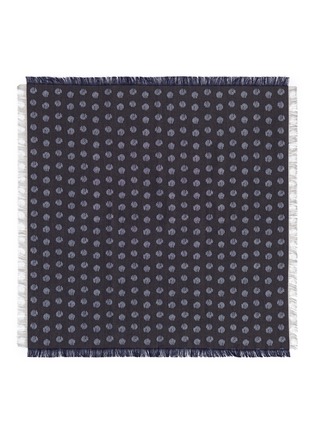 Detail View - Click To Enlarge - EIDOS - Blur dot print fringed cotton pocket square