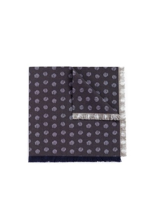 Main View - Click To Enlarge - EIDOS - Blur dot print fringed cotton pocket square