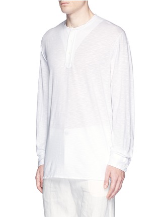 Front View - Click To Enlarge - EIDOS - Slub jersey Henley shirt