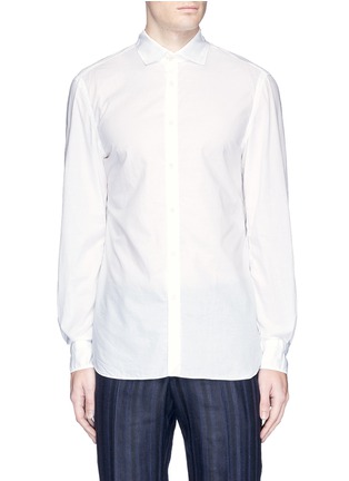 Main View - Click To Enlarge - EIDOS - Stripe dobby cotton-linen shirt