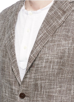 Detail View - Click To Enlarge - EIDOS - Linen-cotton hopsack soft blazer