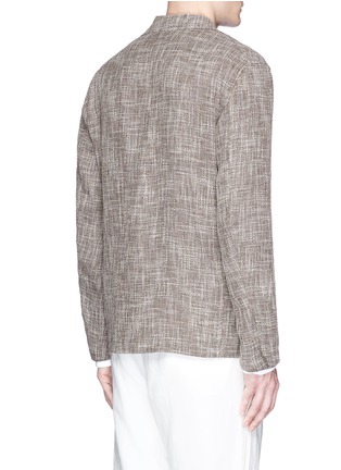 Back View - Click To Enlarge - EIDOS - Linen-cotton hopsack soft blazer