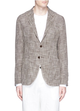 Main View - Click To Enlarge - EIDOS - Linen-cotton hopsack soft blazer