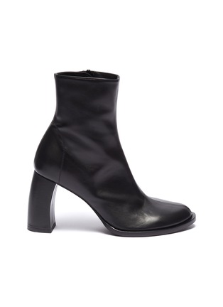 Main View - Click To Enlarge - ANN DEMEULEMEESTER - Curved heel leather ankle boots