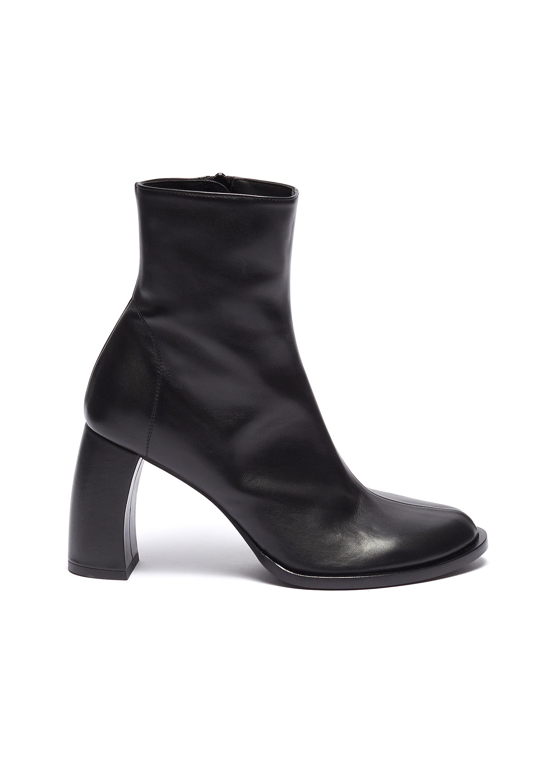 Ann Demeulemeester Boots Curved heel leather ankle boots