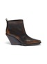 Main View - Click To Enlarge - ANN DEMEULEMEESTER - Distressed leather wedge ankle boots