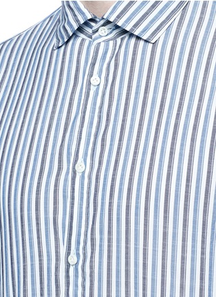Detail View - Click To Enlarge - EIDOS - Stripe cotton hopsack shirt