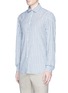 Front View - Click To Enlarge - EIDOS - Stripe cotton hopsack shirt