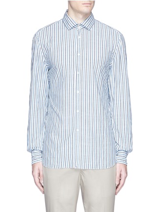 Main View - Click To Enlarge - EIDOS - Stripe cotton hopsack shirt
