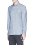 Front View - Click To Enlarge - EIDOS - Patch pocket cotton-silk shirt