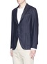 Front View - Click To Enlarge - EIDOS - Stripe silk-linen-wool soft blazer