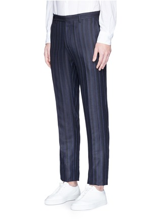 Detail View - Click To Enlarge - EIDOS - Stripe silk-linen-wool pants