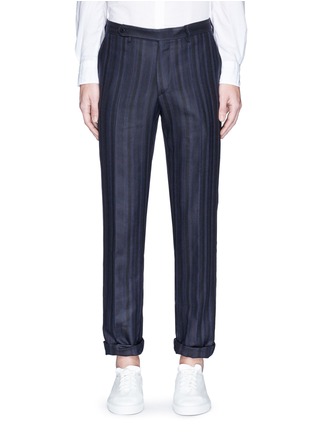 Main View - Click To Enlarge - EIDOS - Stripe silk-linen-wool pants
