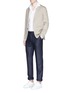 Figure View - Click To Enlarge - EIDOS - Stripe silk-linen-wool pants