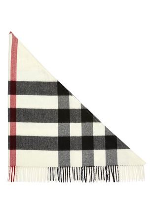 Detail View - Click To Enlarge - BURBERRY - Half Mega check cashmere bandana scarf