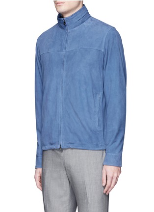 Front View - Click To Enlarge - ISAIA - Packable hood lambskin suede jacket