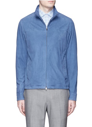 Main View - Click To Enlarge - ISAIA - Packable hood lambskin suede jacket