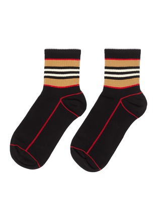 Main View - Click To Enlarge - BURBERRY - Icon stripe intarsia panelled socks