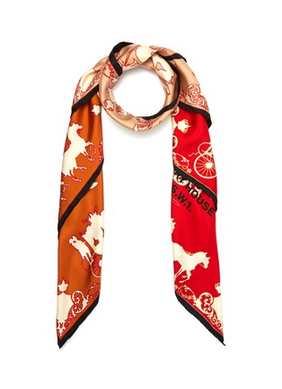 Main View - Click To Enlarge - BURBERRY - Logo archive colourblock carriage graphic print silk scarf