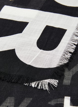 Detail View - Click To Enlarge - BURBERRY - 'Horseferry' slogan logo print wool-silk gauze scarf