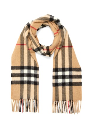 Main View - Click To Enlarge - BURBERRY - Giant check cashmere melton scarf