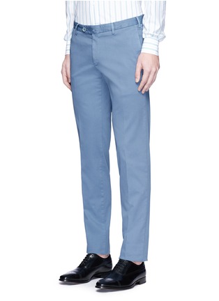 Front View - Click To Enlarge - ISAIA - Cotton stripe dobby chinos