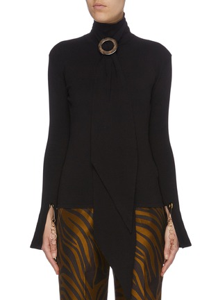 Main View - Click To Enlarge - ELLERY - 'Asher' buckled scarf panel turtleneck top
