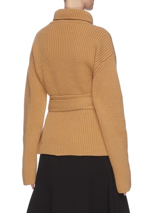 Back View - Click To Enlarge - ELLERY - 'Cairs' waist tie collar ribbed sweater