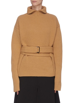 Main View - Click To Enlarge - ELLERY - 'Cairs' waist tie collar ribbed sweater