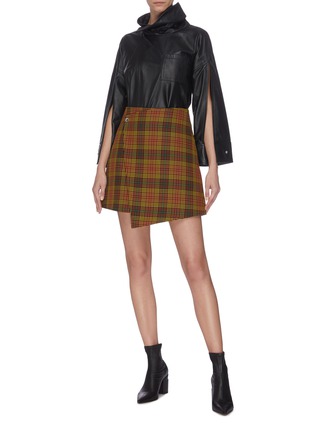Figure View - Click To Enlarge - ELLERY - 'Beatty' check plaid print wrap mini skirt