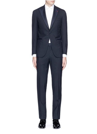 Main View - Click To Enlarge - ISAIA - 'Gregory' repp trim wool tuxedo suit