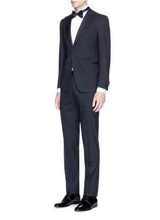 Figure View - Click To Enlarge - ISAIA - 'Gregory' repp trim wool tuxedo suit