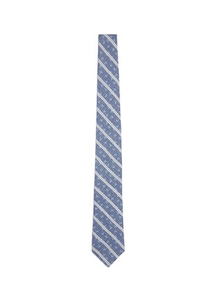 Main View - Click To Enlarge - ISAIA - Logo print stripe cotton tie